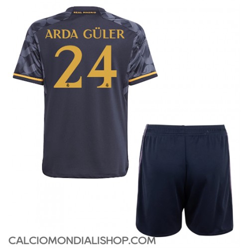 Maglie da calcio Real Madrid Arda Guler #24 Seconda Maglia Bambino 2023-24 Manica Corta (+ Pantaloni corti)